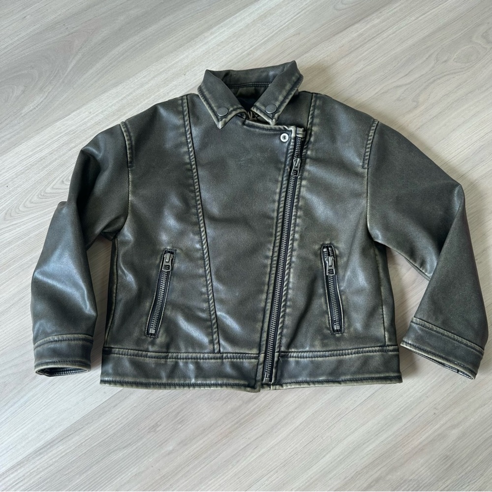 Zara Girls faux leather jacket 4-5y moto